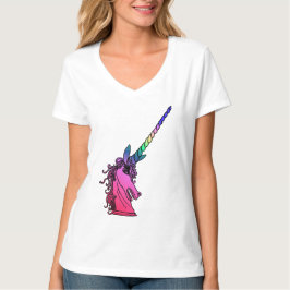Camiseta Rainbow Unicorn Cameo Emblem Graphic Tee