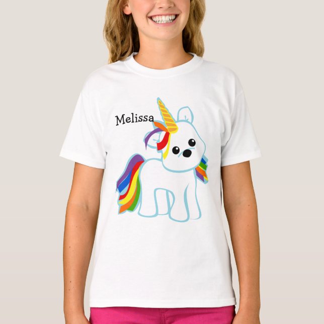 Camiseta Rainbow Unicorn Cutie (Frente)