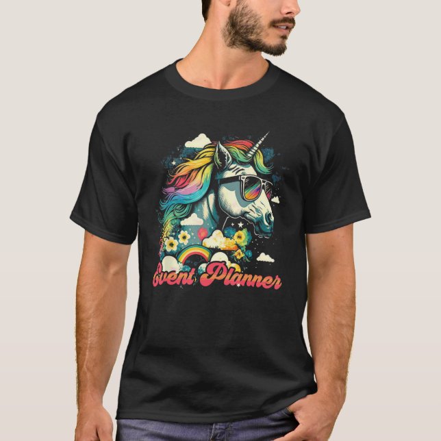 Camiseta Rainbow Unicorn Event Planner Event Planning (Frente)