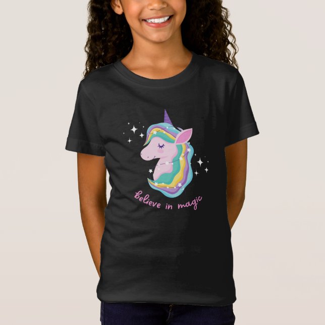 Camiseta Rainbow Unicorn Festa de aniversário Baby (Frente)