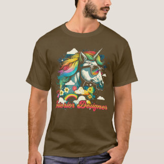 Camiseta Rainbow Unicorn Interior Designer