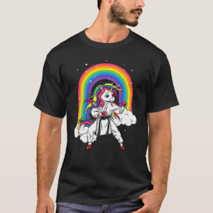 Camiseta Rainbow Unicorn Karate Taekwondo Mma Judo Kids Gir