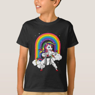 Camiseta Rainbow Unicorn Karate Taekwondo Mma Judo Kids Gir