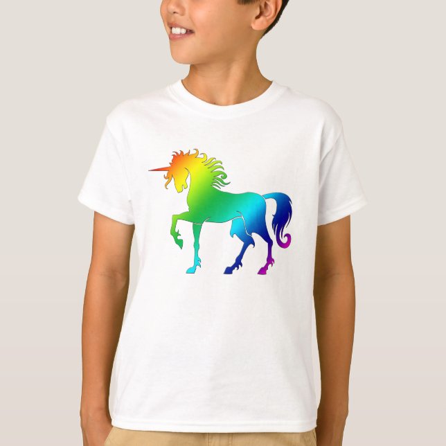 Camiseta Rainbow Unicorn Kids Tee (Frente)