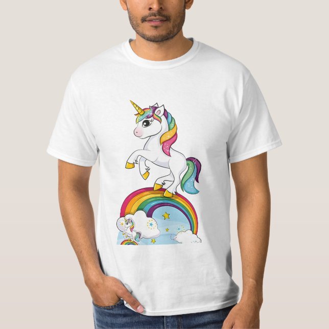 Camiseta Rainbow Unicorn Lifesize Cardboard Cutout (Frente)