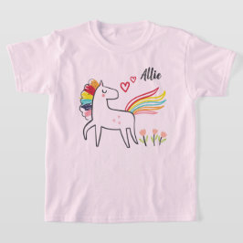Camiseta Rainbow Unicorn Love Custom Name
