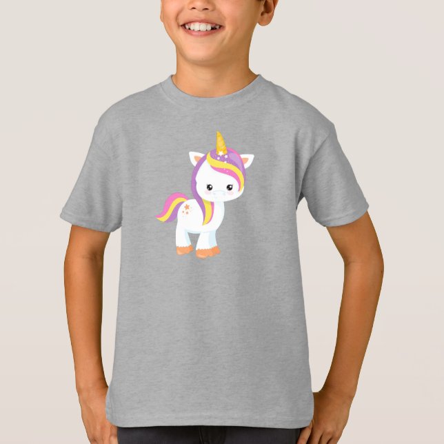 Camiseta Rainbow Unicorn, Magic Unicorn, Cute Unicorn, Star (Frente)