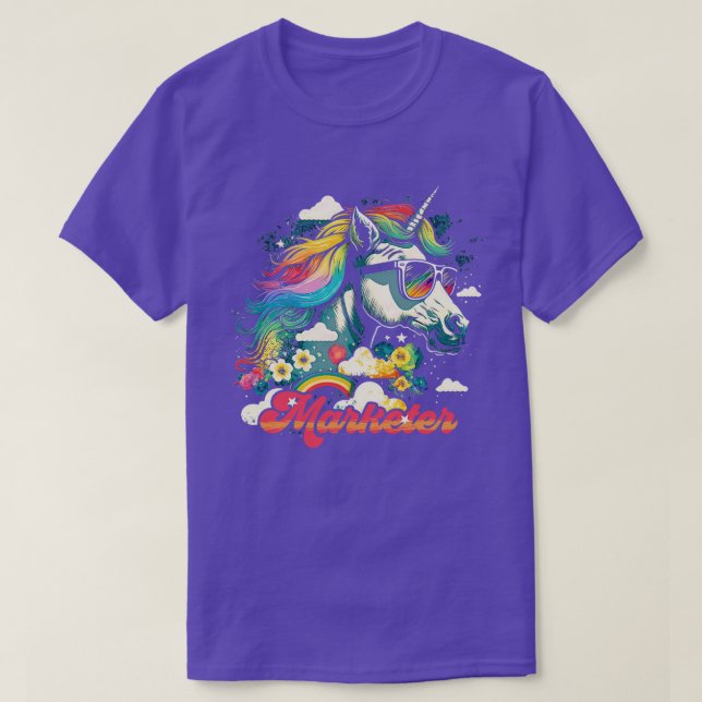 Camiseta Rainbow Unicorn Marketer (Frente do Design)