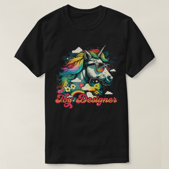 Camiseta Rainbow Unicorn Toy Designer (Frente do Design)
