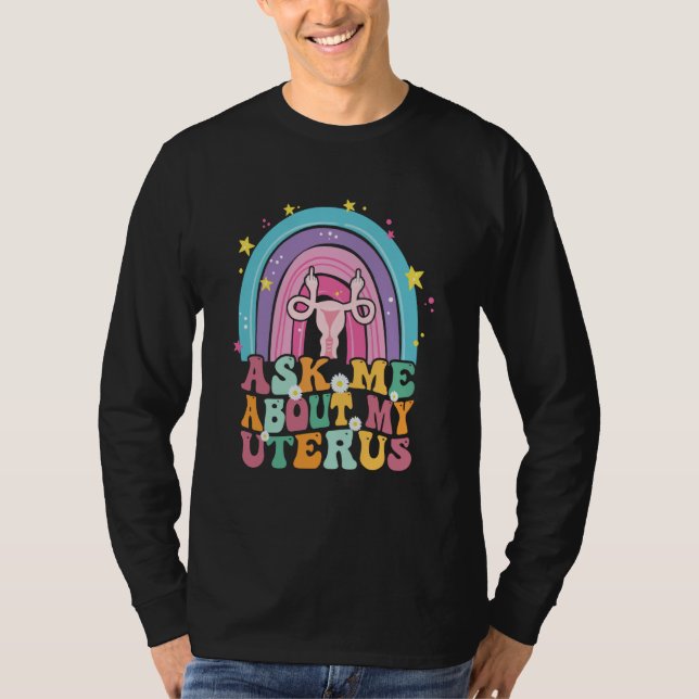 Camiseta Rainbow Uterus Support Hysterectomy Recovery Produ (Frente)