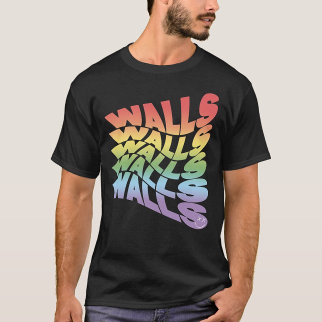 Camiseta Rainbow Walls Louis Tomlinson fundo branco Cla (Frente)