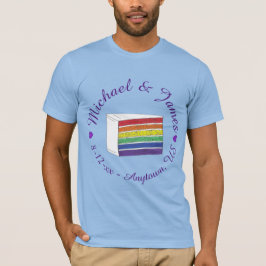 Camiseta Rainbow Weding Slice Slice Púrpura Coração LGBT Ga