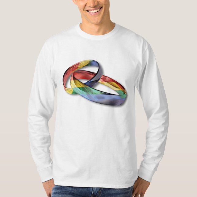 Camiseta Rainbow Wedings para Igualdade de Casamento (Frente)