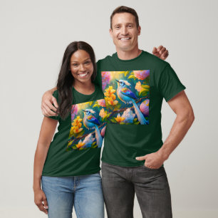 Camiseta Rainbow Winged Jay Fantasy Bird