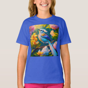 Camiseta Rainbow Winged Jay Fantasy Bird