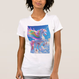 Camiseta Rainbow Winged Prancing Unicorn