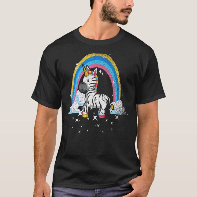 Camiseta Rainbow Zebracorman Africa Animal Fantasy Zebra Un (Frente)