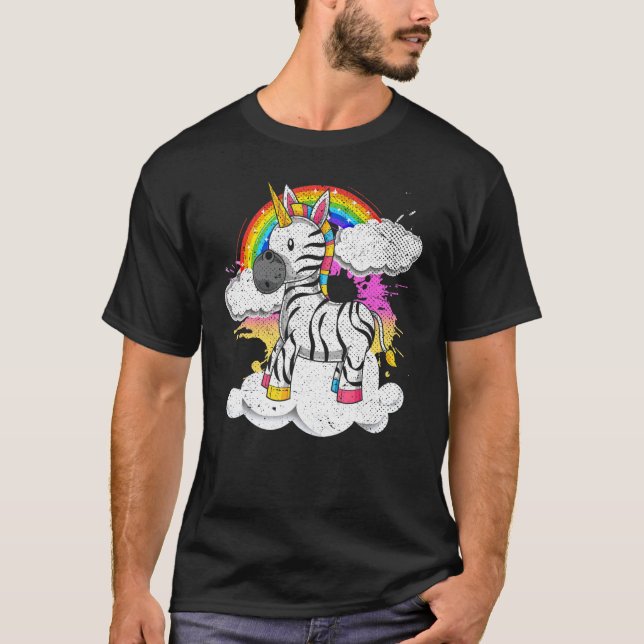Camiseta Rainbow Zoo Animal Fantasy Creature Zebracorn Zebr (Frente)