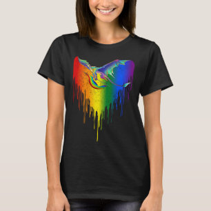 Camiseta Rainbows Dragões Cardíaco Clássico para LGBT Gay L