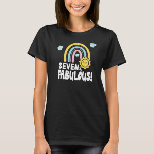 Camiseta Rainbows e Sunshine, 7 de 7 Anos, Aniversário Pa