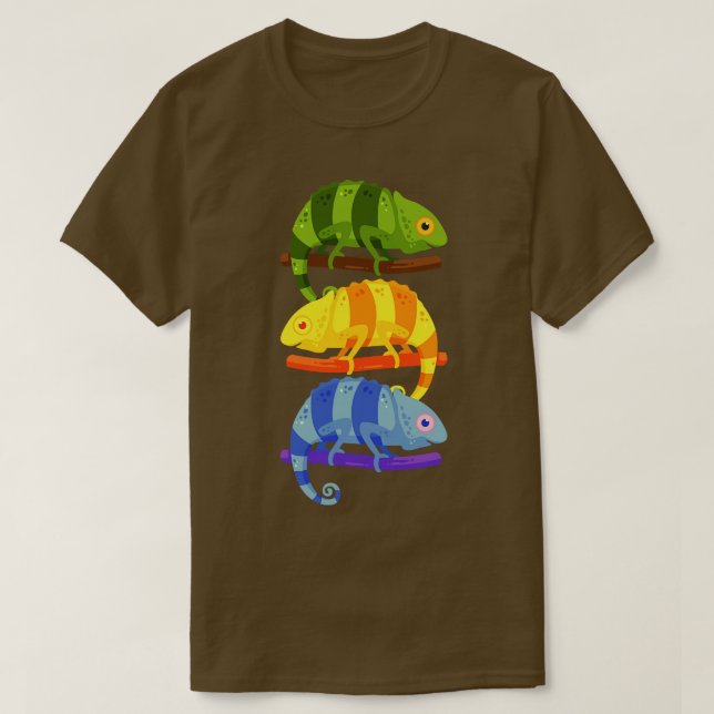 Camiseta RainForest Animal Colorful Chameleon (Frente do Design)