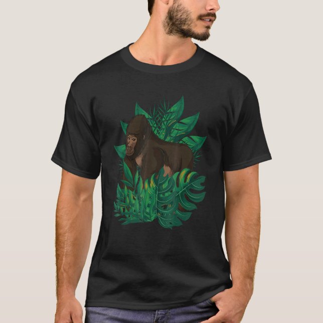 Camiseta RainForest Gorilla Ape Monkey Animal Gorilla (Frente)