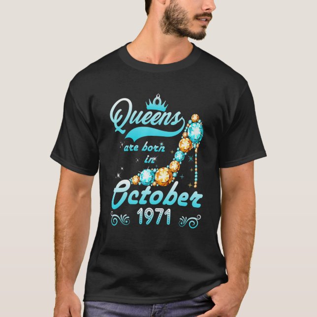 Camiseta Rainha 50º Aniversário Gift Queens São Nasceres Em (Frente)