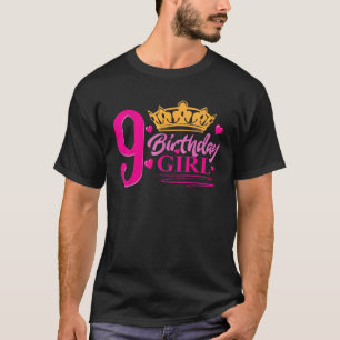 Camiseta Rainha 9º aniversário Festa de Garota de 9 Anos
