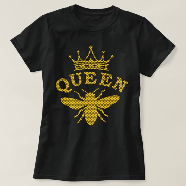 Camiseta Rainha Abelhas Coroa Abelha-de-Mel-Abelha (Frente do Design)