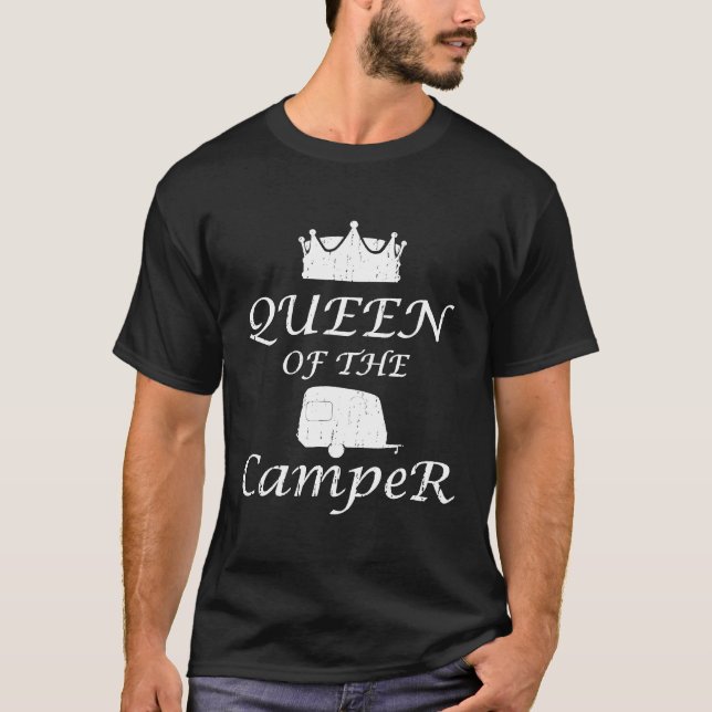 Camiseta Rainha Afastada Da Campanha Engraçado Rv Camping M (Frente)