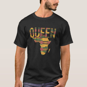 Camiseta Rainha Africana Arte Para Mulheres Meninas Tecido