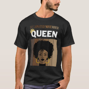 Camiseta Rainha Afro-Americana Melanizada Novembro Bi