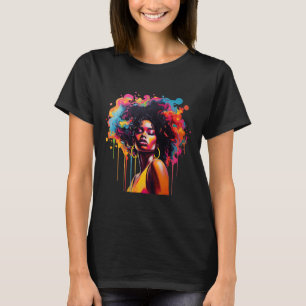 Camiseta Rainha Afro Melanina Derramando Juneteenth African