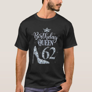 Camiseta Rainha Aniversário, 62 anos, Calçados Brancos, S