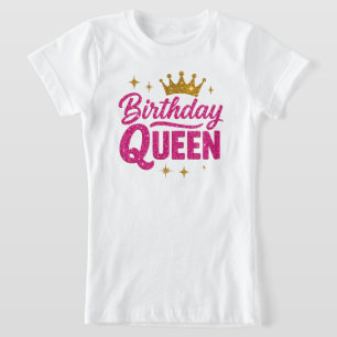 Camiseta Rainha aniversário de criança - Texto bri