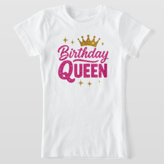 Camiseta Rainha aniversário de criança - Texto bri
