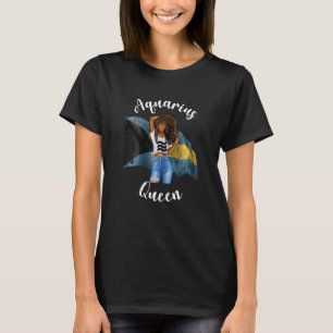 Camiseta Rainha Aquário Afro Bahamiana Preta Feminina Zo