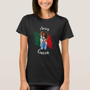 Camiseta Rainha Áries Afro Mexicana Feminina Signo Zodíaco