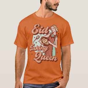 Camiseta Rainha Baking Eid Mubarak para Mulheres Muçulmanas