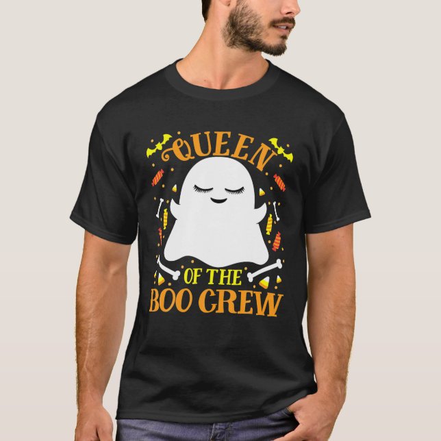 Camiseta Rainha Boo Tripulante Fantasma da Mulher da Famíli (Frente)
