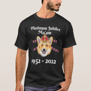 Camiseta Rainha Britânica Jubileu de Platina Corgi Cachorro