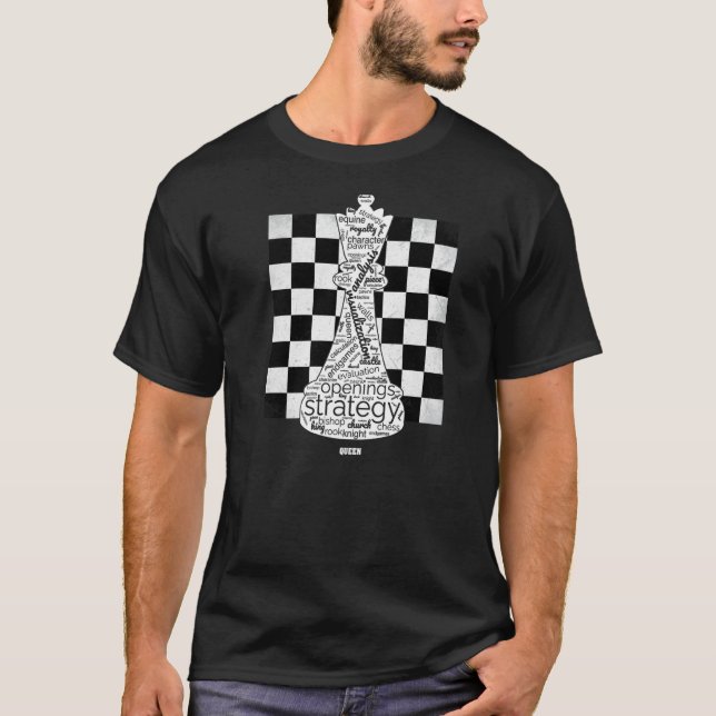 Camiseta Rainha Chess Piece Com Conselho De Xadrez Para Che (Frente)