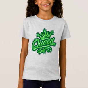 Camiseta Rainha com coroa, Design de tipografia