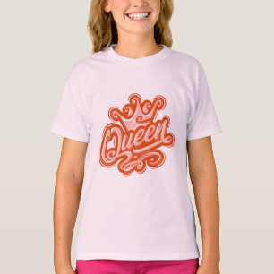 Camiseta Rainha com coroa, Design de tipografia