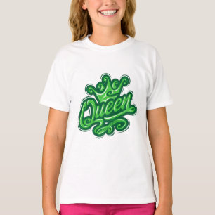 Camiseta Rainha com coroa, Design de tipografia