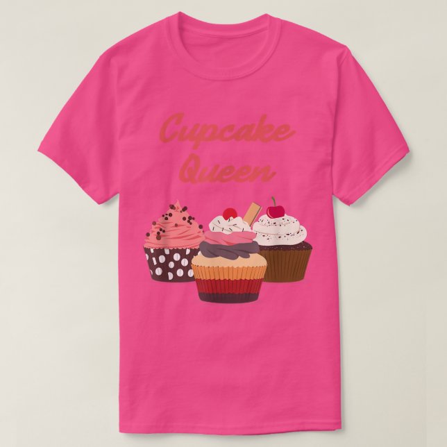 Camiseta Rainha cupcake, doce Gráfico de Baking, Fada de Ba (Frente do Design)