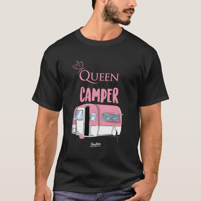 Camiseta Rainha Da Campanha Engraçada Rainha De Acampamento (Frente)