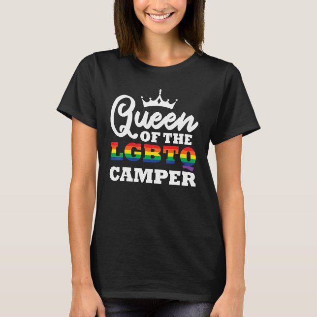 Camiseta Rainha Da Campanha Lgbtq Amigos Da Lgbt Camping Pa (Frente)