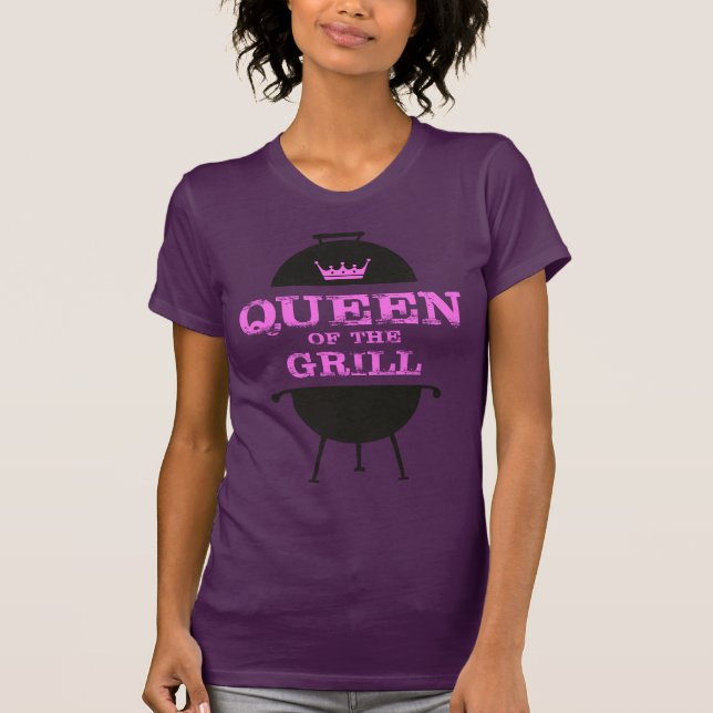 Camiseta Rainha Da Grelha, Coroa Rosa Rosa (Frente)