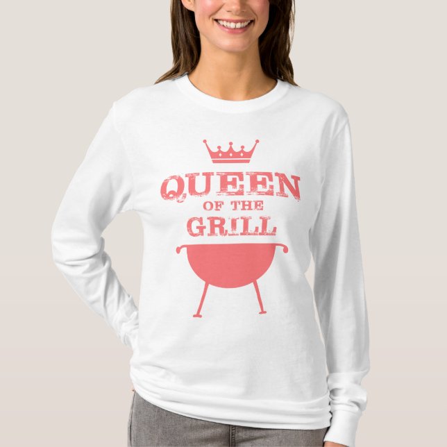 Camiseta Rainha Da Grelha, Rosa (Frente)